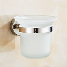 Load image into Gallery viewer, Toilet Brush Holder Wall Mount Rustproof Frosted Glass for Bathroom