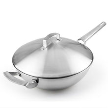 Load image into Gallery viewer, Professional 12 Inch 32cm Three-Layer 304Stainless Steel Chef's Pan Wok with Lid