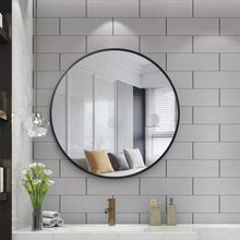 Load image into Gallery viewer, Slim Design 50CM Black Bathroom, Living Room, Hallway Mirror Round Mirror Wall Decor Metal Frame