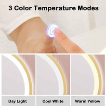 Load image into Gallery viewer, Touch Screen Table Desktop LED Light Vanity Mirror Makeup Mirror Round Mirror 40cm