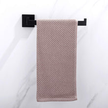 Load image into Gallery viewer, Square Hand Towel Holder Ring Wall Mounted Modern Towel Bar Bathroom Kitchen Black