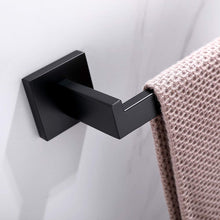 Load image into Gallery viewer, Square Hand Towel Holder Ring Wall Mounted Modern Towel Bar Bathroom Kitchen Black