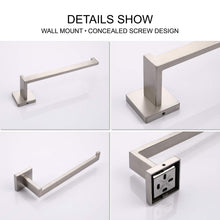 Load image into Gallery viewer, Square Hand Towel Holder Ring Wall Mounted Modern Towel Bar Bathroom Kitchen