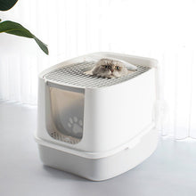 Load image into Gallery viewer, Large Cat Litter Box with Lid, Fully Enclosed Splash-Proof Litter Box Cat Litter Box with scoop