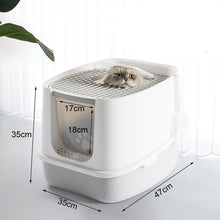 Load image into Gallery viewer, Large Cat Litter Box with Lid, Fully Enclosed Splash-Proof Litter Box Cat Litter Box with scoop