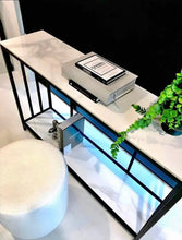Load image into Gallery viewer, Interior Ave - Bronte Dual Layer Marble Stone Console - Marble & Black