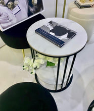 Load image into Gallery viewer, Interior Ave - Cleo Black Two Shelf Stone Side Table