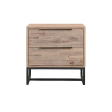 Load image into Gallery viewer, 3 Pieces Bedroom Suite made in Solid Wood Acacia Veneered King Size Oak Colour Bed, Bedside Table