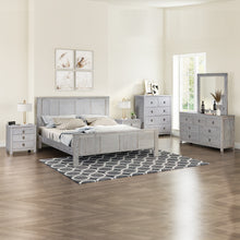 Load image into Gallery viewer, 5 Pieces Bedroom Suite with Solid Acacia Wood Veneered Construction in Queen Size White Ash Colour Bed, Bedside Table , Tallboy & Dresser