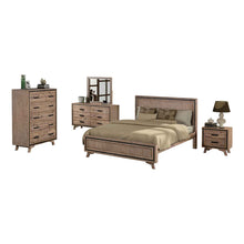 Load image into Gallery viewer, 4 Pieces Bedroom Suite King Size Silver Brush in Acacia Wood Construction Bed, Bedside Table & Tallboy