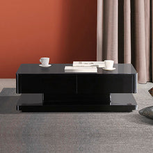 Load image into Gallery viewer, Stylish Coffee Table High Gloss Finish in Shiny Black Colour with 4 Drawers Storage