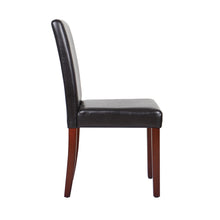 Load image into Gallery viewer, 2x Wooden Frame Brown Leatherette Dining Chairs with Solid Pine Legs