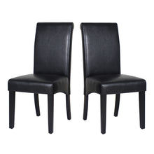 Load image into Gallery viewer, 2x Wooden Frame Black Leatherette Dining Chairs with Solid Pine Legs