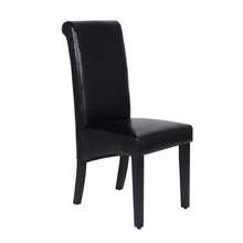 Load image into Gallery viewer, 2x Wooden Frame Black Leatherette Dining Chairs with Solid Pine Legs