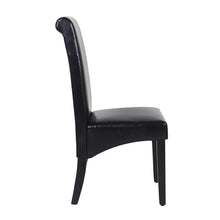 Load image into Gallery viewer, 2x Wooden Frame Black Leatherette Dining Chairs with Solid Pine Legs