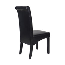Load image into Gallery viewer, 2x Wooden Frame Black Leatherette Dining Chairs with Solid Pine Legs