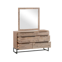 Load image into Gallery viewer, Dresser with 6 Storage Drawers in Solid Acacia & Veneer With Mirror
