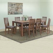 Load image into Gallery viewer, 9 Pieces Dining Suite 210cm Large Size Dining Table & 8X Chairs with Solid Acacia Wooden Base in Chocolate Colour