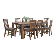Load image into Gallery viewer, 9 Pieces Dining Suite 210cm Large Size Dining Table & 8X Chairs with Solid Acacia Wooden Base in Chocolate Colour
