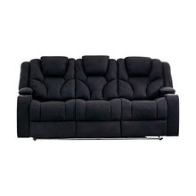 Load image into Gallery viewer, Electric Recliner Stylish Rhino Fabric Black Couch 3 Seater Lounge with LED Features