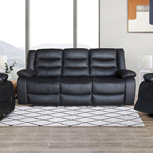 Load image into Gallery viewer, 3+1+1 Seater Recliner Sofa In Faux Leather Lounge Couch in Black