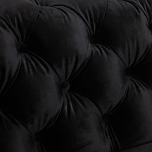 Load image into Gallery viewer, 3+2 Seater Sofa Classic Button Tufted Lounge in Black Velvet Fabric with Metal Legs