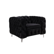 Load image into Gallery viewer, Large Black Velvet 3+2+1 Seater Sofa Couch Set Tufted Button