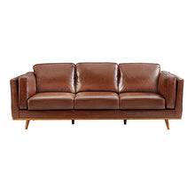 Load image into Gallery viewer, 3+2+1 Seater Sofa Brown Leather Lounge Set for Living Room Couch with Wooden Frame