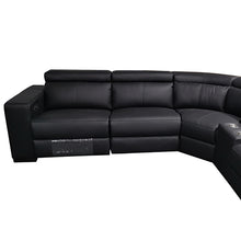 Load image into Gallery viewer, 6 Seater Real Leather sofa Black Color Lounge Set for Living Room Couch with Adjustable Headrest
