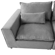 Load image into Gallery viewer, 6 Seater Cloud Sectional Sofa in Belfast Fabric Grey Living Room Couch with Ottoman