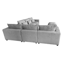 Load image into Gallery viewer, 6 Seater Cloud Sectional Sofa in Belfast Fabric Grey Living Room Couch with Ottoman