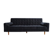 Load image into Gallery viewer, Sofa Bed 3 Seater Button Tufted Lounge Set for Living Room Couch in Velvet Black Colour