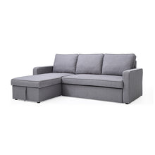 Load image into Gallery viewer, 3 Seater Sofa Bed with pull Out Storage Corner Chaise Lounge Set in Grey