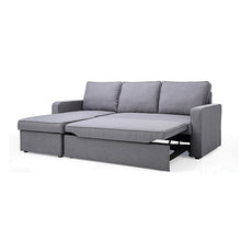 Load image into Gallery viewer, 3 Seater Sofa Bed with pull Out Storage Corner Chaise Lounge Set in Grey