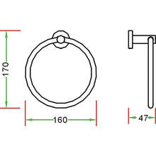 Load image into Gallery viewer, Classic Chrome Towel Bar Rail Ring Bathroom