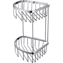 Load image into Gallery viewer, 2-Tier Corner Bathroom Basket Shelf Rail Rack