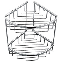 Load image into Gallery viewer, 2-Tier Corner Bathroom Basket Shelf Rail Rack