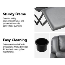 Load image into Gallery viewer, PU Leather Kids Recliner with Drink Holder