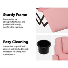 Load image into Gallery viewer, PU Leather Kids Recliner with Drink Holder