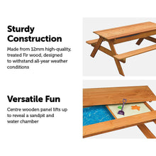 Load image into Gallery viewer, Sand & Water Wooden Picnic Table