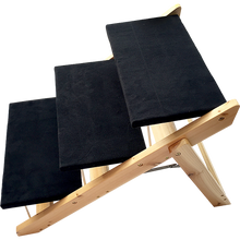 Load image into Gallery viewer, 3 Steps Portable Dog Cat Pet Stairs Ramp Black with Wood