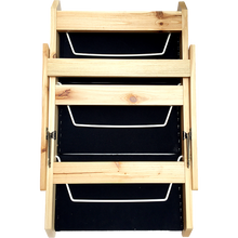 Load image into Gallery viewer, 3 Steps Portable Dog Cat Pet Stairs Ramp Black with Wood