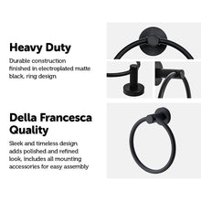 Load image into Gallery viewer, Classic Towel Bar Rail Ring Electroplated Matte Black Finish