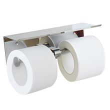Load image into Gallery viewer, Stainless Steel Double Toilet Paper Holder Towel Roll Tissue Rack Storage Shelf