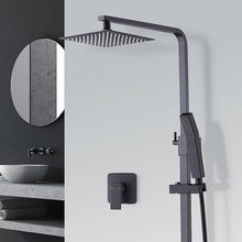 Load image into Gallery viewer, WELS 8" Rain Shower Head Set Square Dual Heads Faucet High Pressure With Mixer