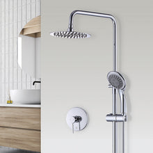 Load image into Gallery viewer, WELS 8" Rain Shower Head Set Rounded Dual Heads Faucet High Pressure With Mixer
