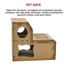 Load image into Gallery viewer, Cat Cardboard House Tree Tower Condo Scratcher Pet Post Pad Mat Furniture