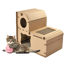Load image into Gallery viewer, Cat Cardboard House Tree Tower Condo Scratcher Pet Post Pad Mat Furniture