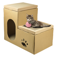Load image into Gallery viewer, Cat Cardboard House Tree Tower Condo Scratcher Pet Post Pad Mat Furniture