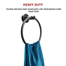 Load image into Gallery viewer, Classic Towel Bar Rail Ring Electroplated Matte Black Finish